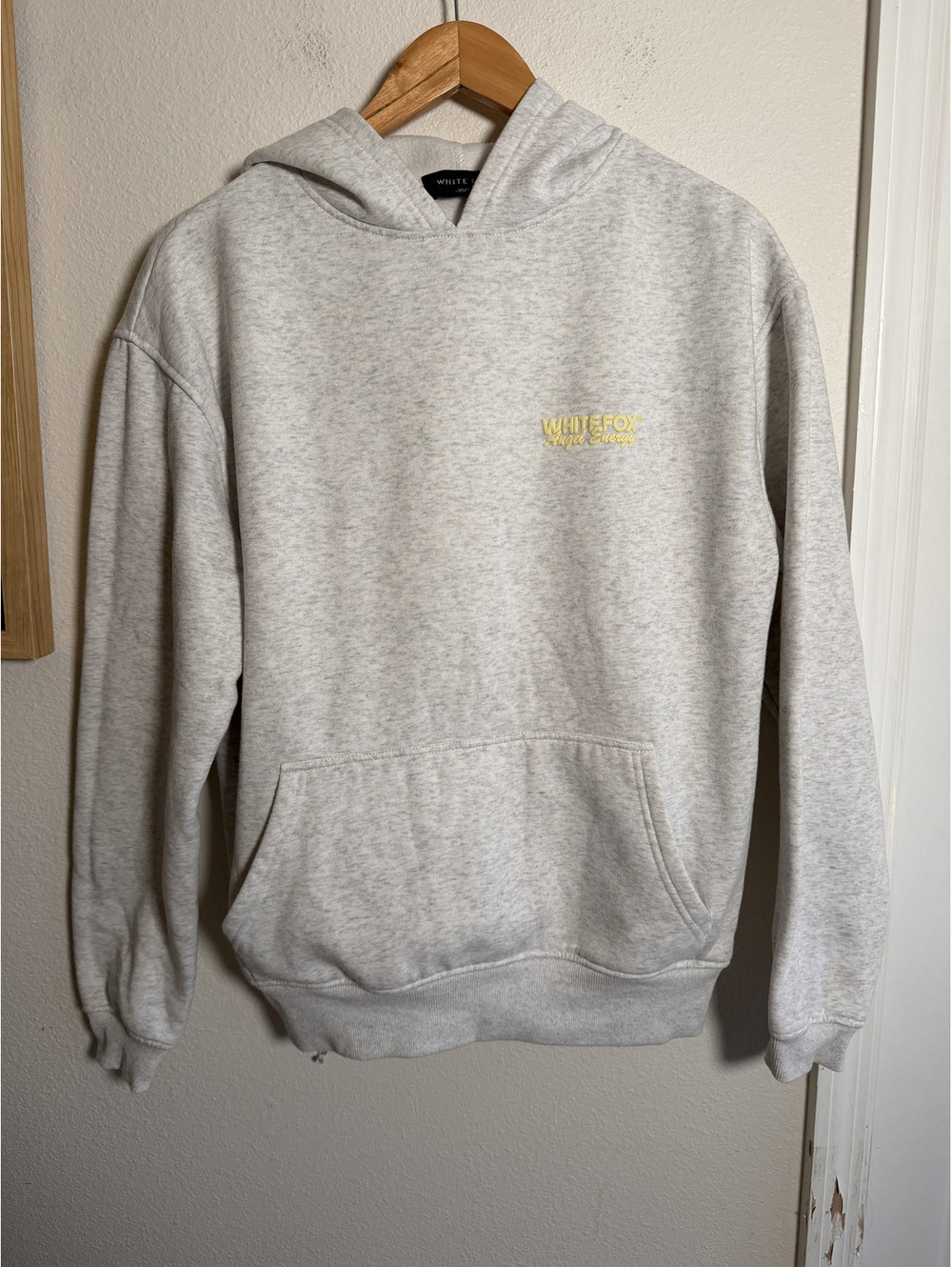 White Fox 333 Angel Energy Oversized Hoodie Gray Yellow Size XS/S - Picture 2 of 4